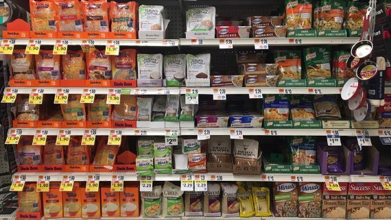 shelf of Uncle Ben's products
