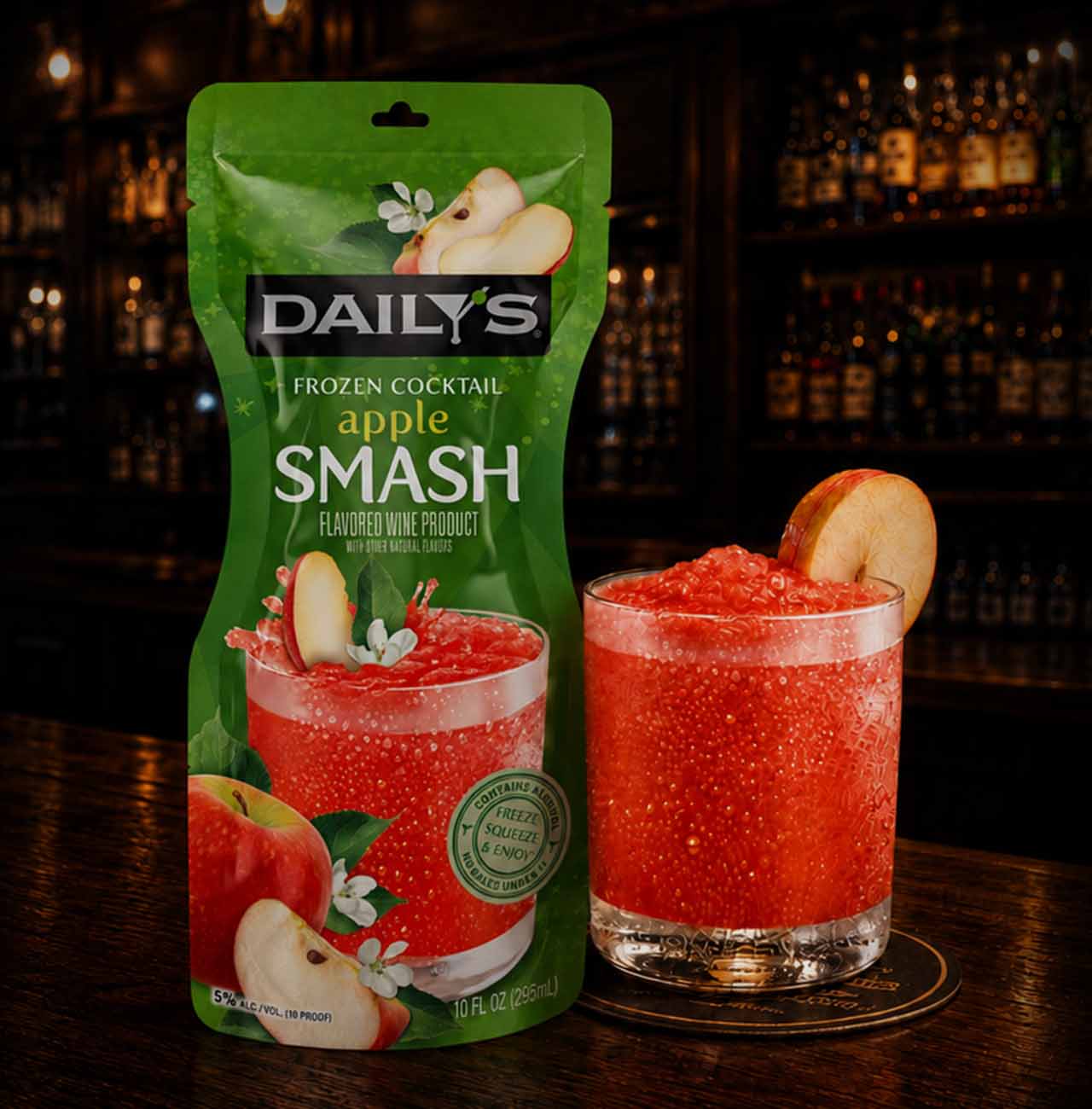 Daily's Apple Smash and glass