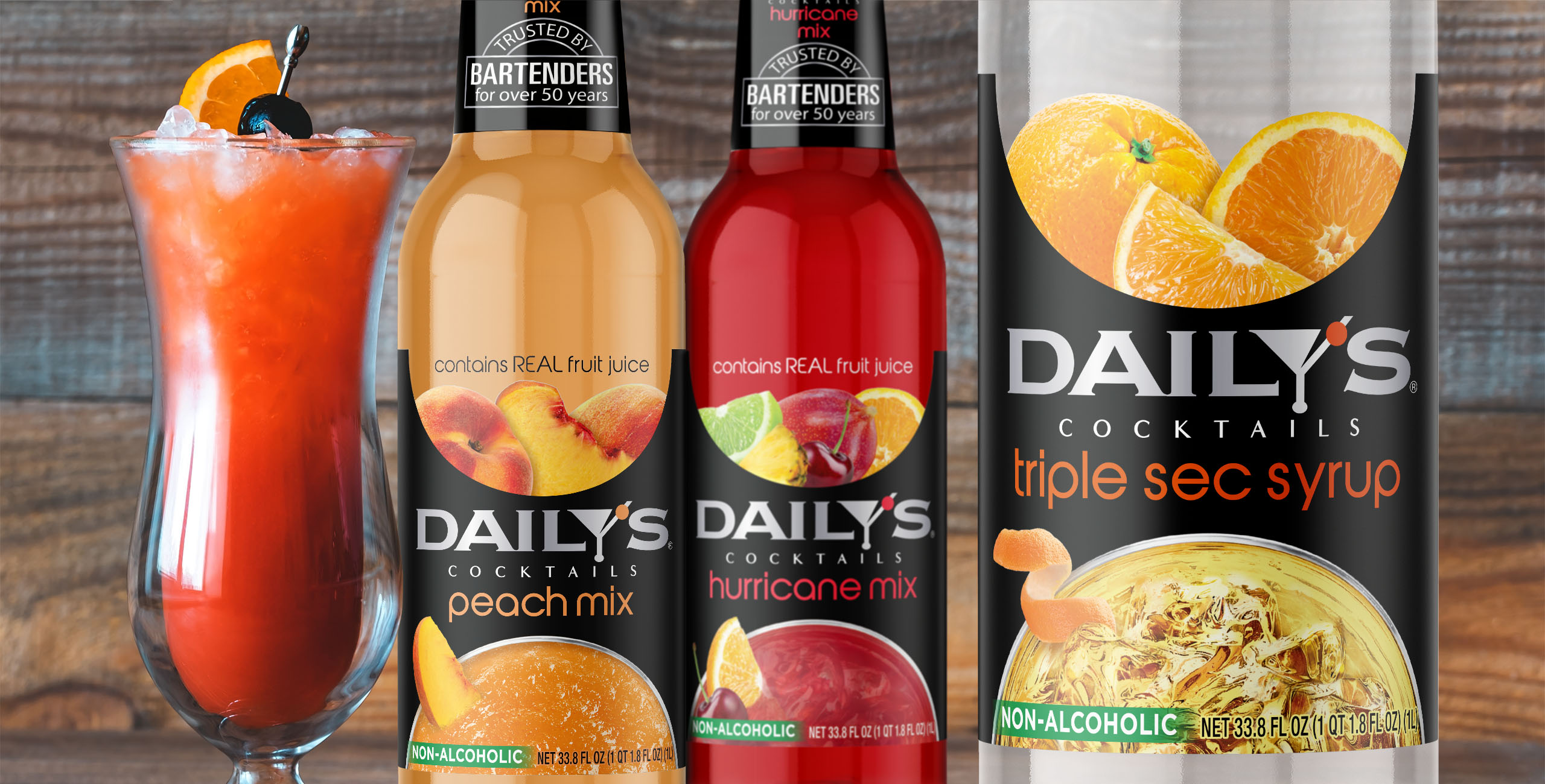 Daily's Peach, Hurricane and Triple Sec Mixers Scene