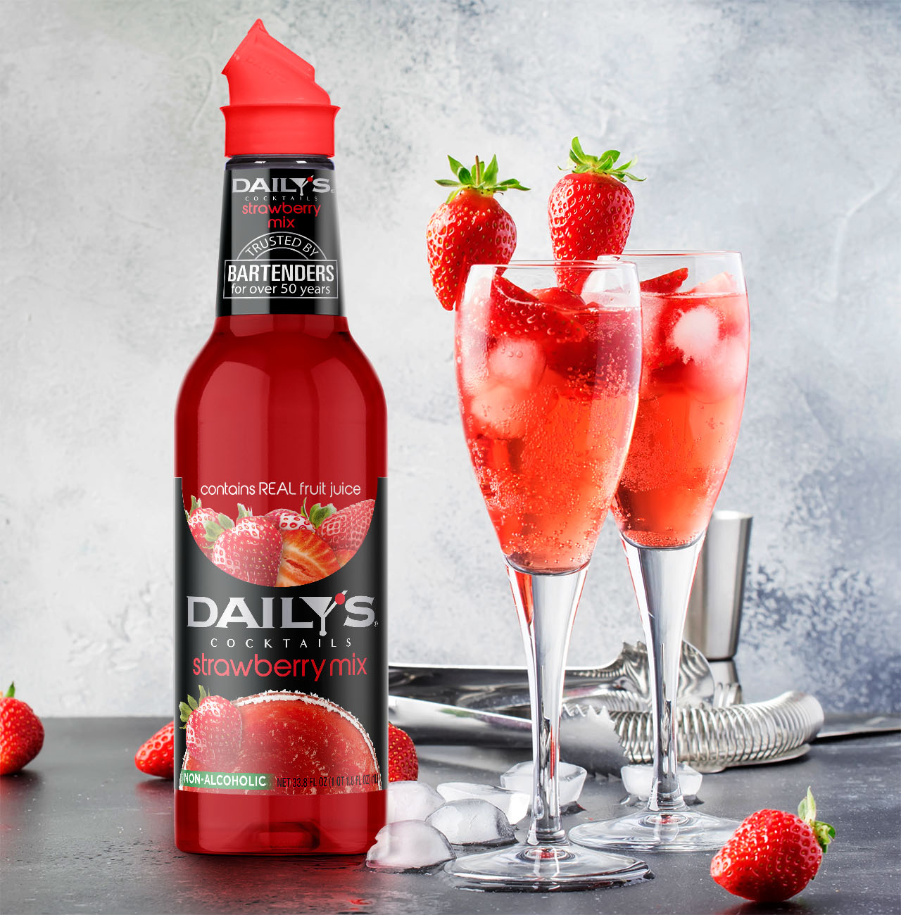 Daily's Cocktails Strawberry Mix Scene