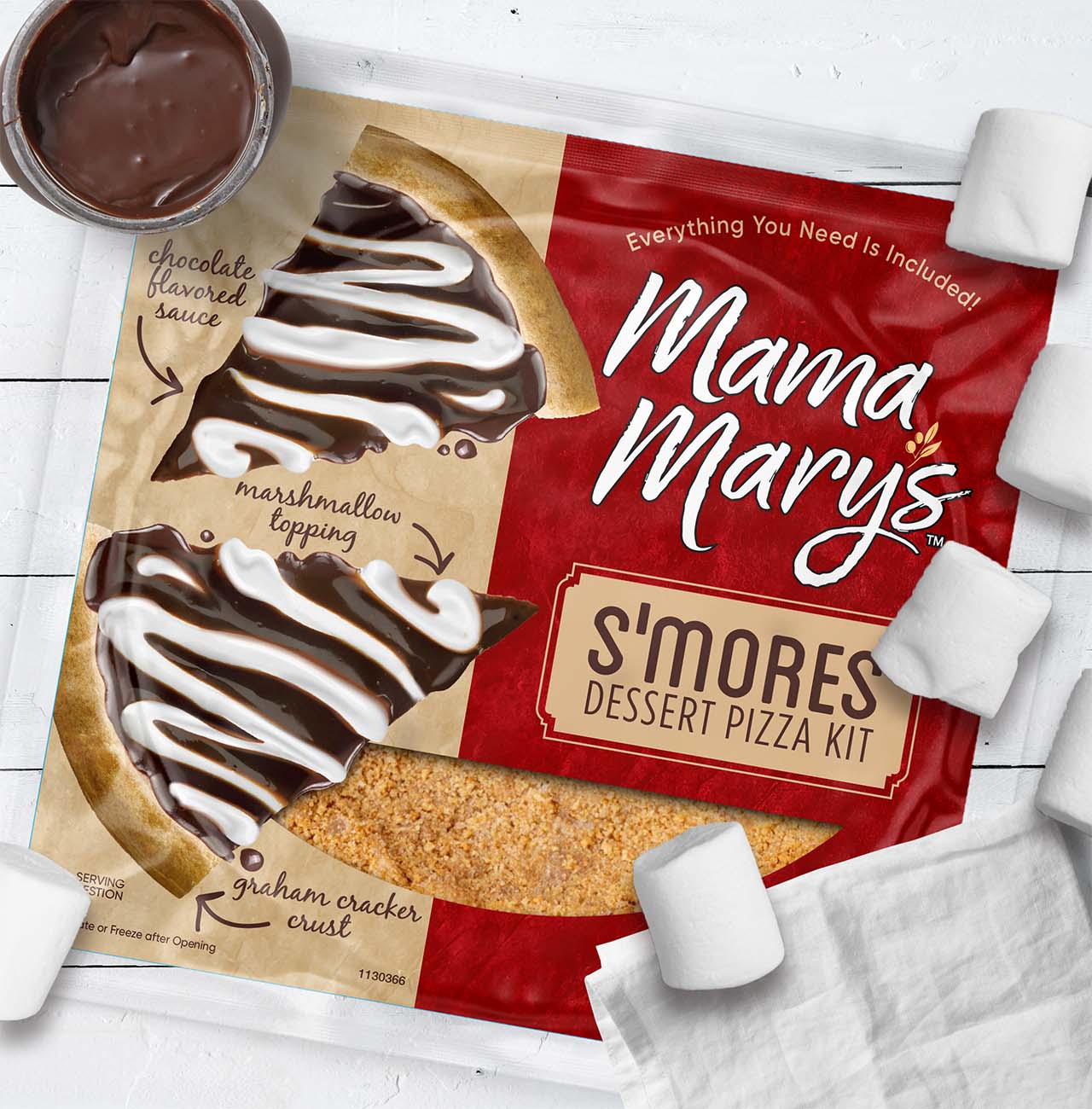 Mama Mary's S'mores dessert pizza