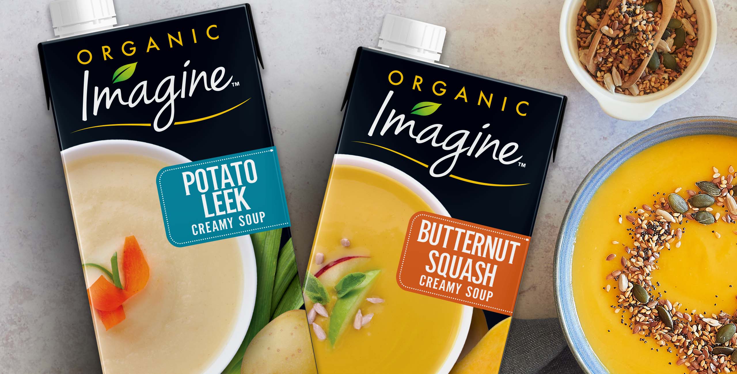 Imagine Butternut Squash and Potato Leek soups