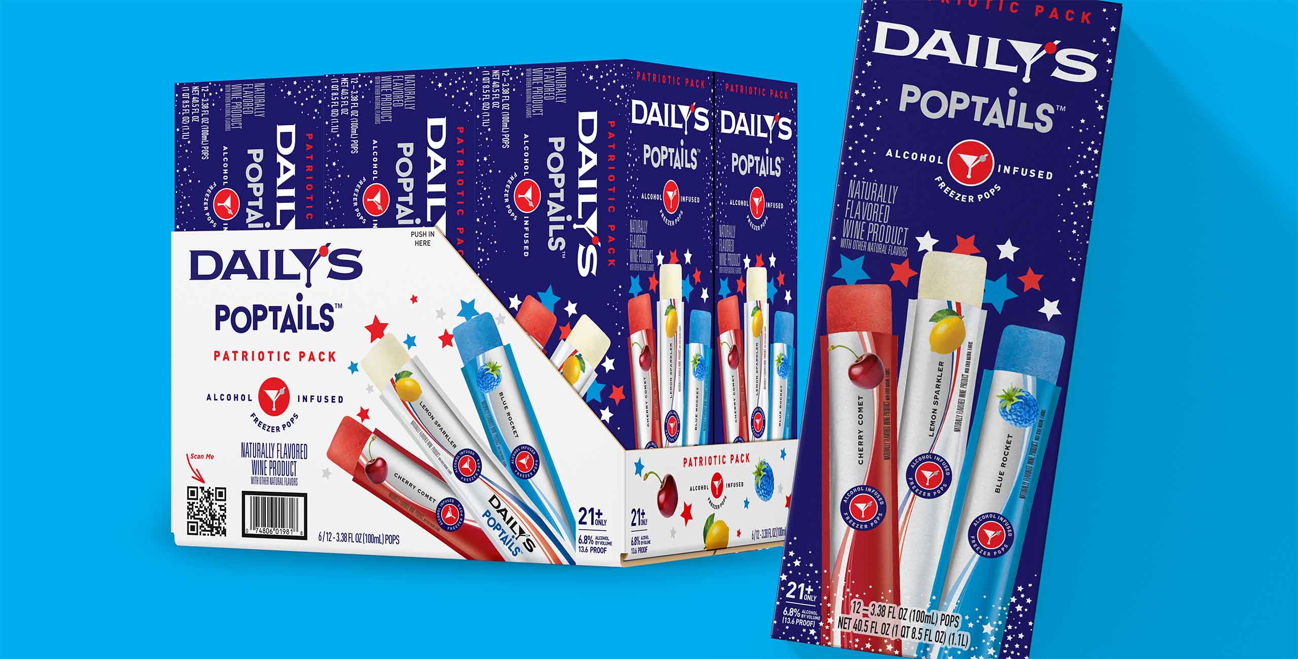 Daily's Patriotic Poptails carton and shipper