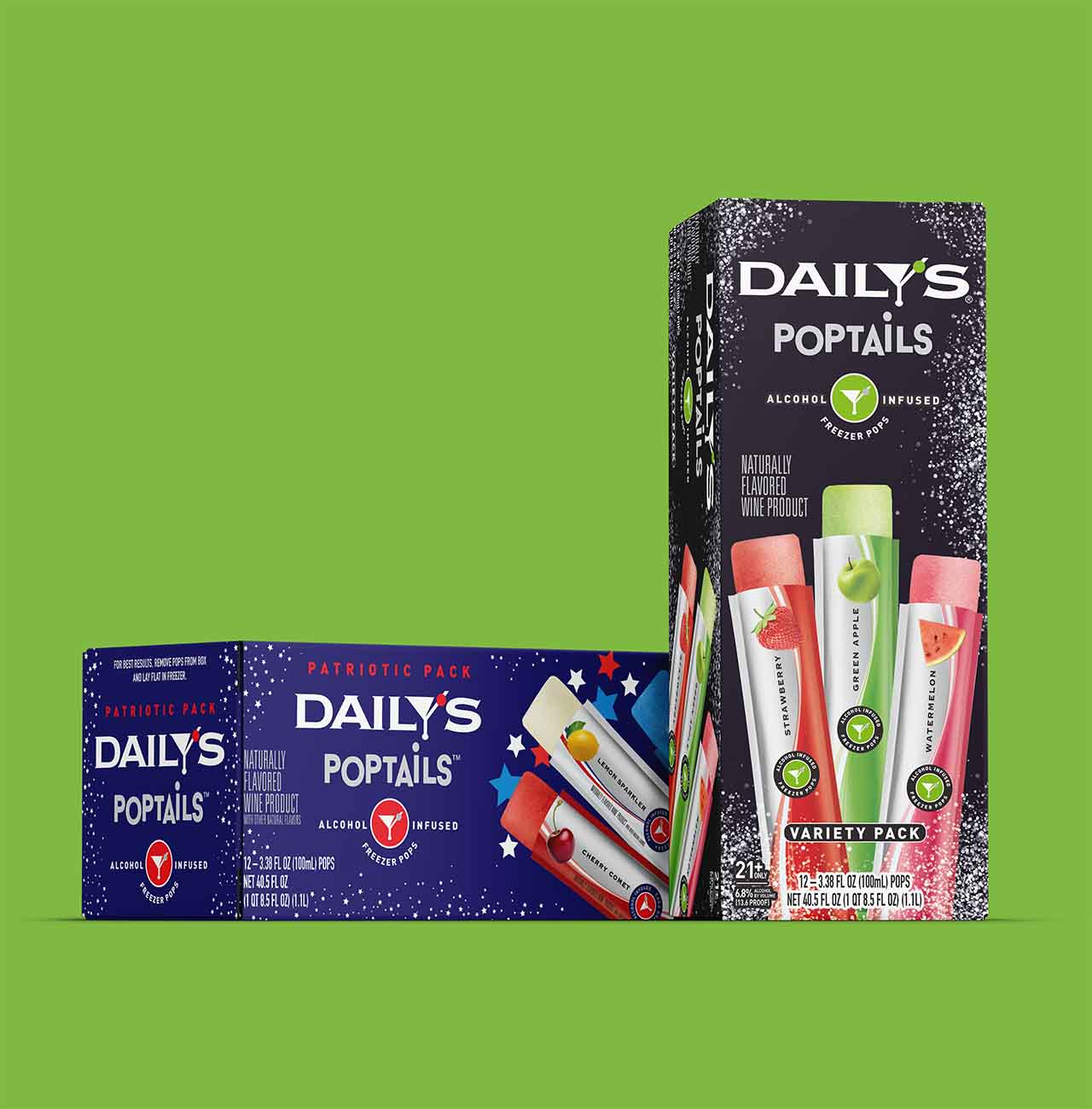 Daily's Poptails Original and Patriotic cartons