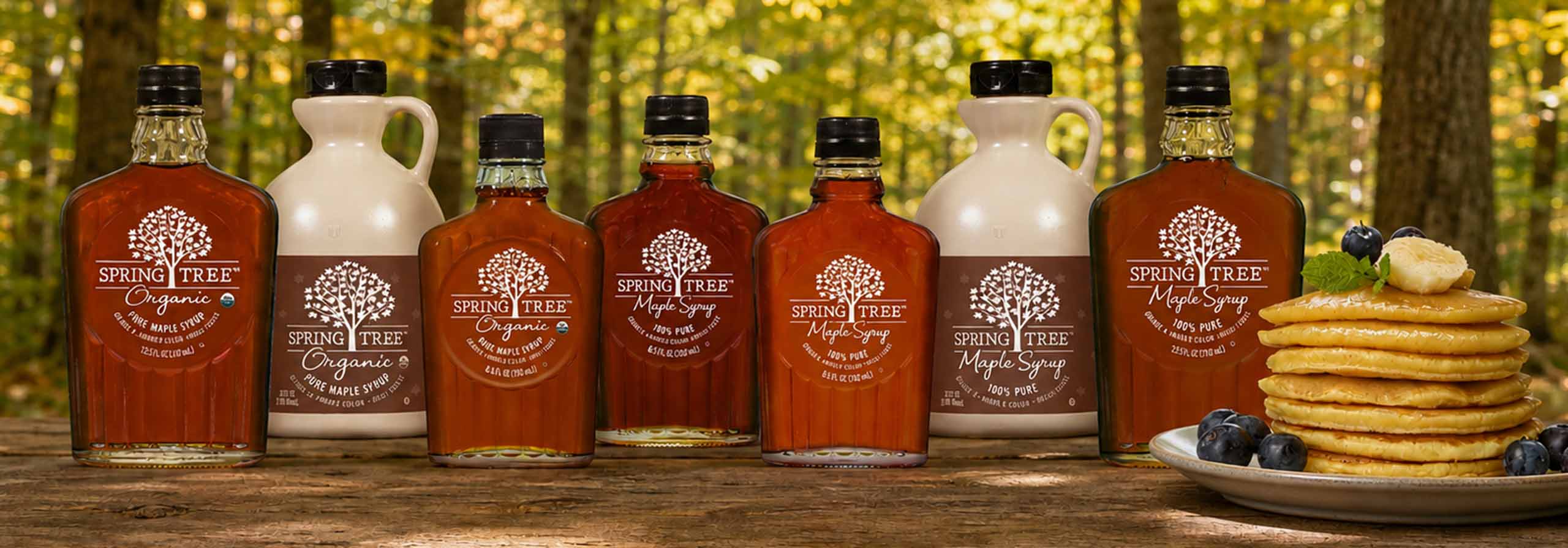 Spring Tree product line in forest